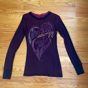 EUC Affliction Women’s Reversible Thermal Top